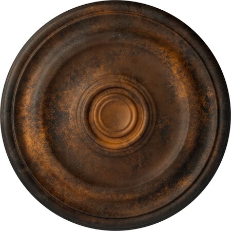 Ekena Millwork Devon Ceiling Medallion (Fits Canopies up to 3 5/8"), Hand-Painted Rust, 15 3/4"OD x 1 1/2"P CM15DERUS